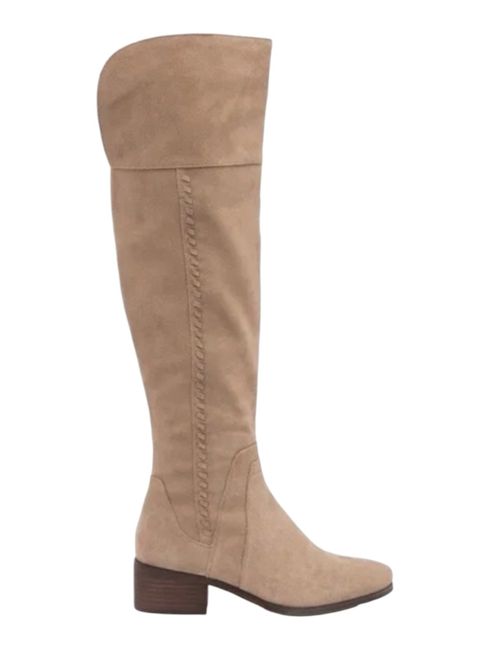Vince Camuto Women's Over-the-Knee Suede Block Heel Boot - Beige